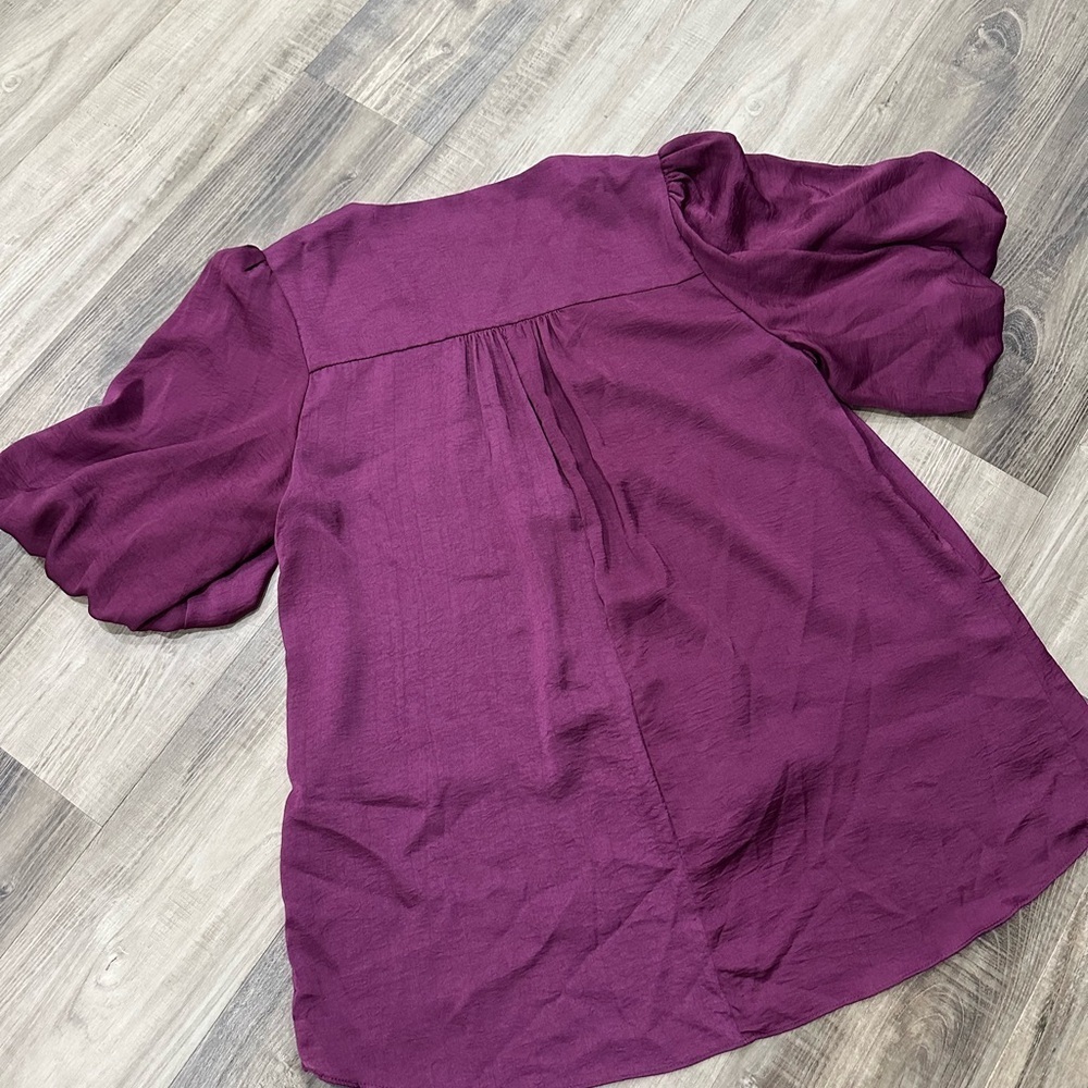 Entro Deep Purple V-Neck Blouse - Picture 4 of 6